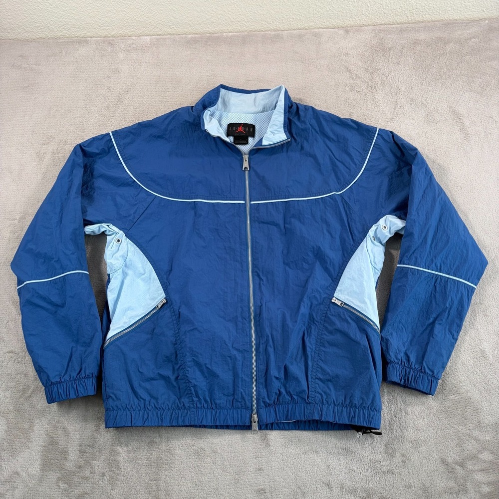 Nike Air Jordan Flight Essentials Warm Up Jumpman Jacket Men Large Blue DV7624